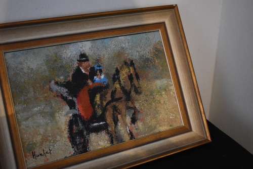 Horse and Carriage Oil Painting