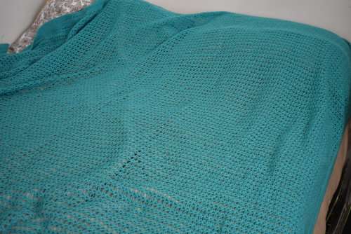 Sea Green Crocheted Blanket