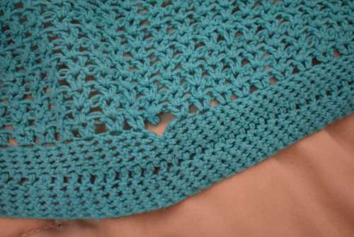 Sea Green Crocheted Blanket