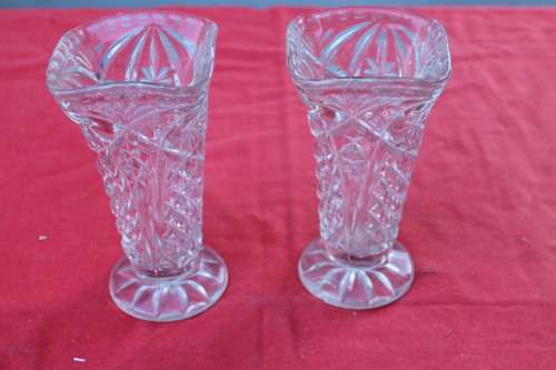 2 Cut Glass Vases