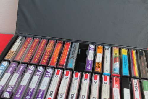 Cassette Tape Holder with Pre Recorded Cassettes