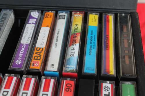 Cassette Tape Holder with Pre Recorded Cassettes