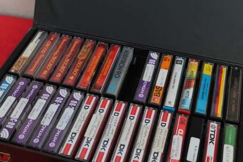 Cassette Tape Holder with Pre Recorded Cassettes