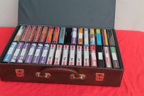 Cassette Tape Holder with Pre Recorded Cassettes