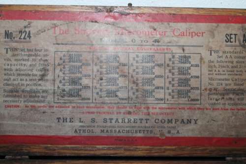 The Starrett Micrometer Caliper Set AA