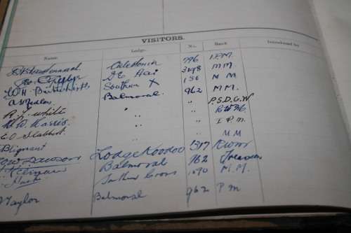 Free Masons Log Book Lodge 1393