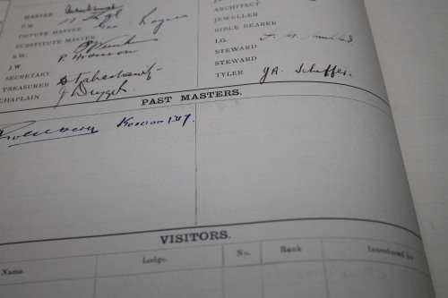 Free Masons Log Book Lodge 1393