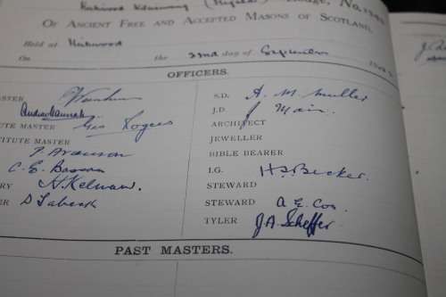 Free Masons Log Book Lodge 1393