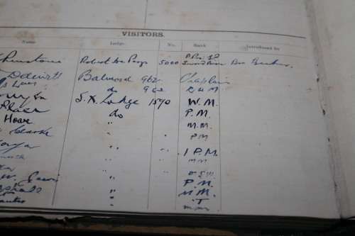 Free Masons Log Book Lodge 1393