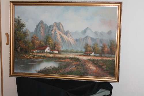 Oil Painting Farm Scene