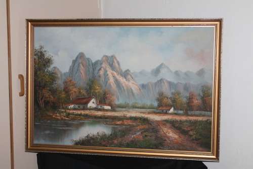 Oil Painting Farm Scene