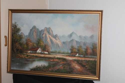 Oil Painting Farm Scene