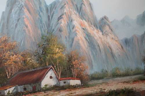 Oil Painting Farm Scene