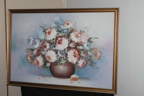 Large Oil Painting of Flowers