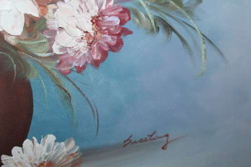 Large Oil Painting of Flowers
