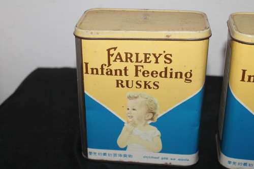 2 x Farley`s infant Feeding Rusk Tins