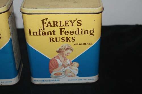 2 x Farley`s infant Feeding Rusk Tins
