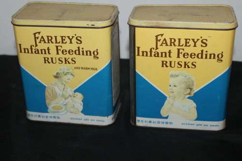 2 x Farley`s infant Feeding Rusk Tins
