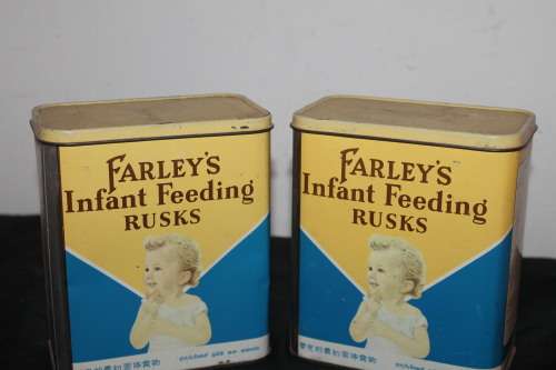 2 x Farley`s infant Feeding Rusk Tins