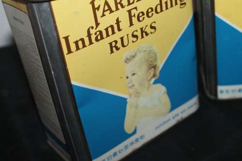 2 x Farley`s infant Feeding Rusk Tins