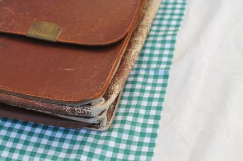 Leather Briefcase marked Dept of Education