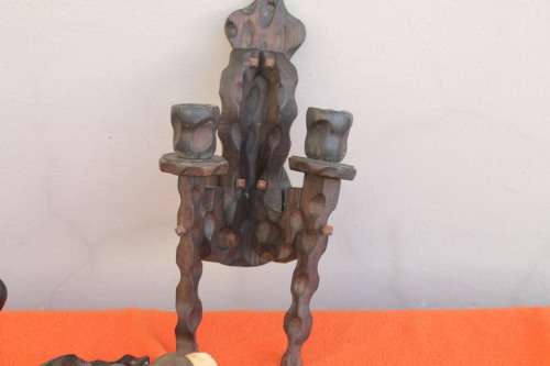 2 Wooden Wall Candle Holders