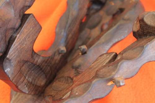 2 Wooden Wall Candle Holders