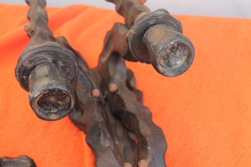 2 Wooden Wall Candle Holders
