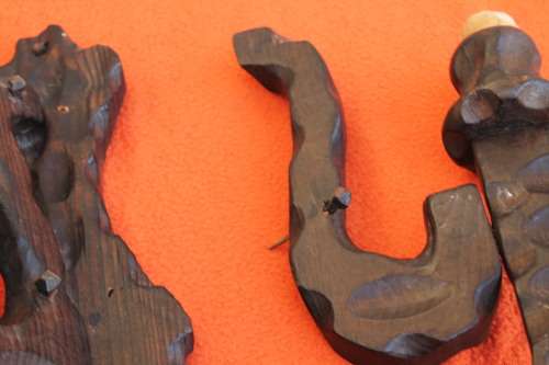 2 Wooden Wall Candle Holders