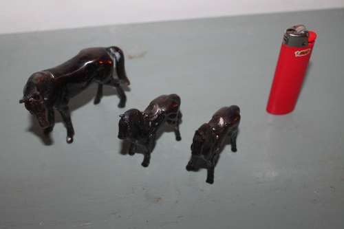3 Small Metal Horses