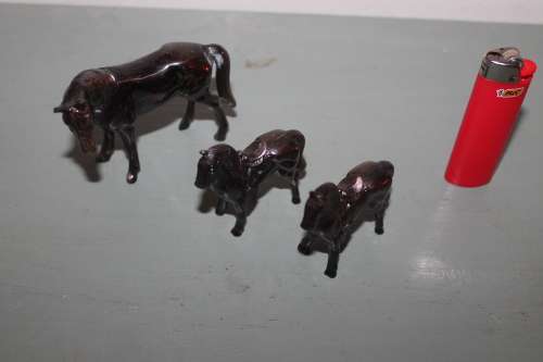 3 Small Metal Horses