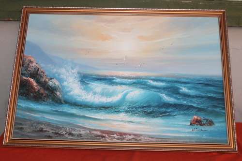 Large Oil Painting Sea