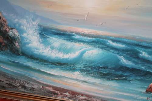 Large Oil Painting Sea