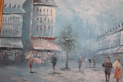 Large Oil Painting Street scene