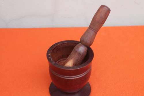 Wooden Mortar and Pestle