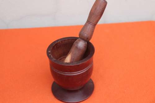 Wooden Mortar and Pestle