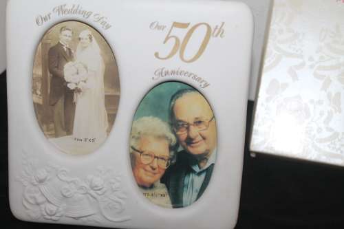 50th Wedding Anniversary Porcelain Frame