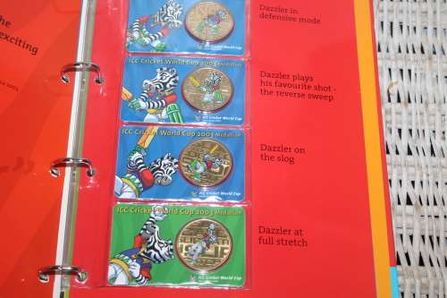 2003 ICC cricket world Cup Album and Mascot Medals