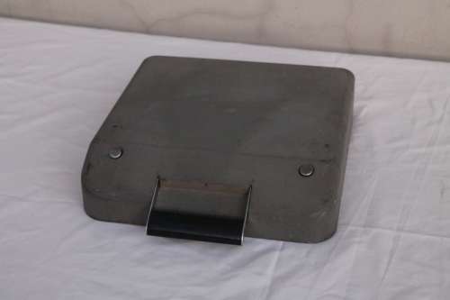 Typewriter in metal case