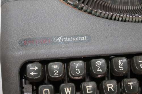 Typewriter in metal case