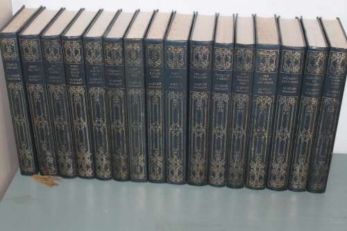 16 Blue Leather-Bound Alistair Maclean Books