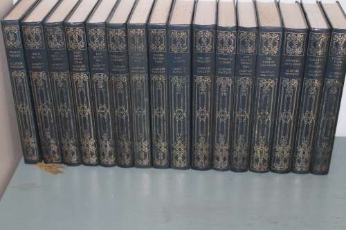 16 Blue Leather-Bound Alistair Maclean Books