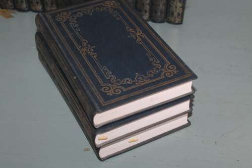 16 Blue Leather-Bound Alistair Maclean Books