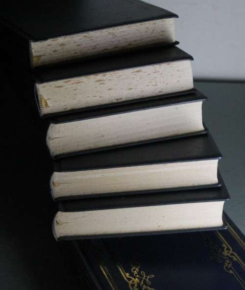 16 Blue Leather-Bound Alistair Maclean Books