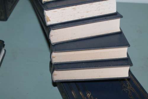 16 Blue Leather-Bound Alistair Maclean Books