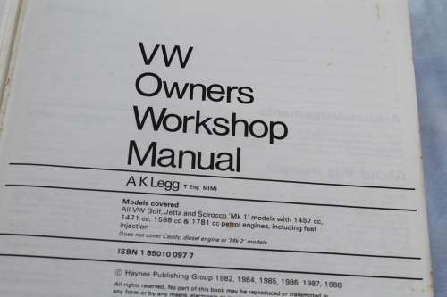 VW Golf, Jetta Repair Manual