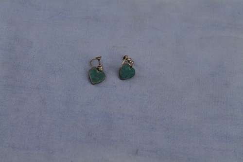Vintage heart Shaped Screw on earrings