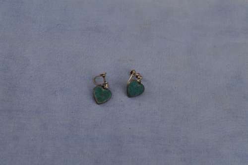 Vintage heart Shaped Screw on earrings