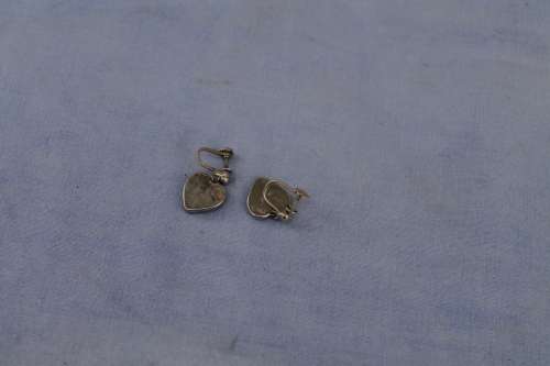 Vintage heart Shaped Screw on earrings