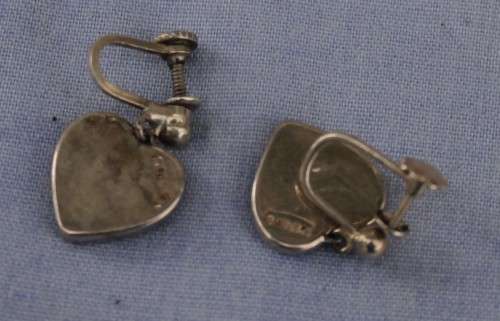 Vintage heart Shaped Screw on earrings